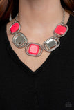 Pucker Up - Pink Necklace