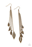 Chiming Leafets - Brass Earrings