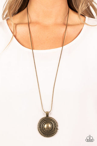 Solar Swirl - Brass Necklace