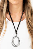 Long OVAL-Due - Black Necklace