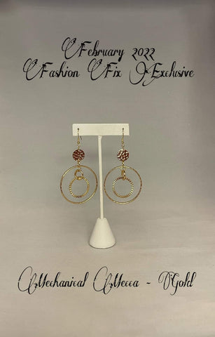 Mechanical Mecca - Fashion Fix Exclusive February 2022 - Gold Earrings