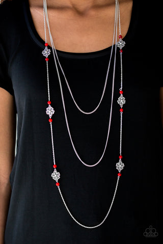 Hibiscus Hideaway-Red Necklace