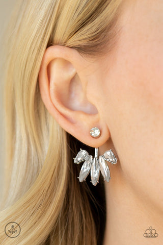 Stunningly Striking - White Earrings