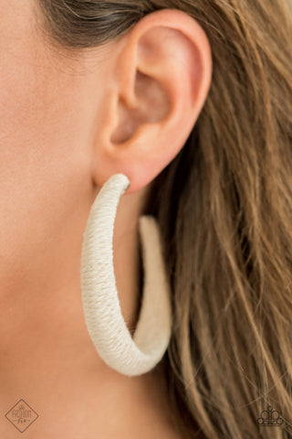 Twine and Dine - White Earrings