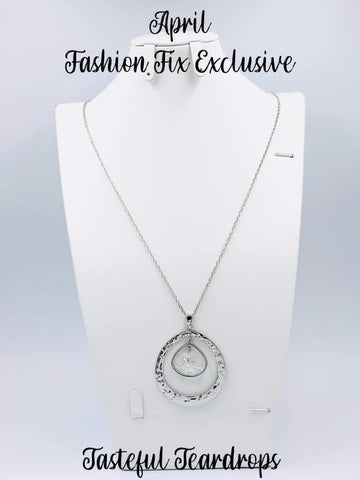 Tasteful Teardrops - Fashion Fix Exclusive April 2022 - White Necklace