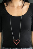 Pull Some HEART-strings - Red Necklace