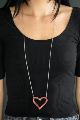 Pull Some HEART-strings - Red Necklace