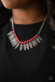 Desert Plumes - Red Necklace