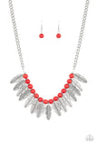 Desert Plumes - Red Necklace