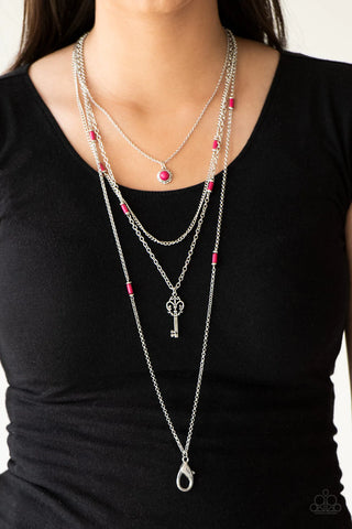 Key Keepsake - Pink Necklace