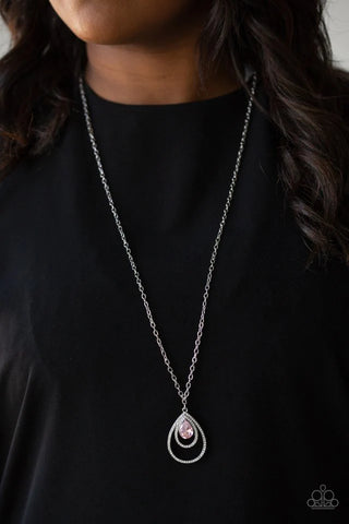 Teardrop Drama - Pink Necklace