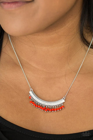 Fringe Fever - Red Necklace