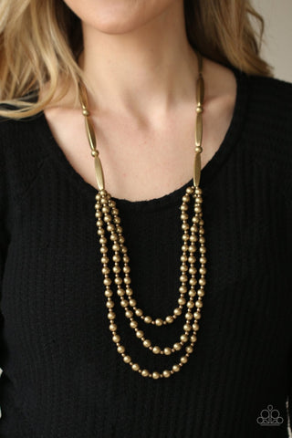 Beaded Beacon-Fashion Fix Exclusive- Brass Necklace