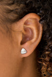 Precision Shine-White Post Earrings